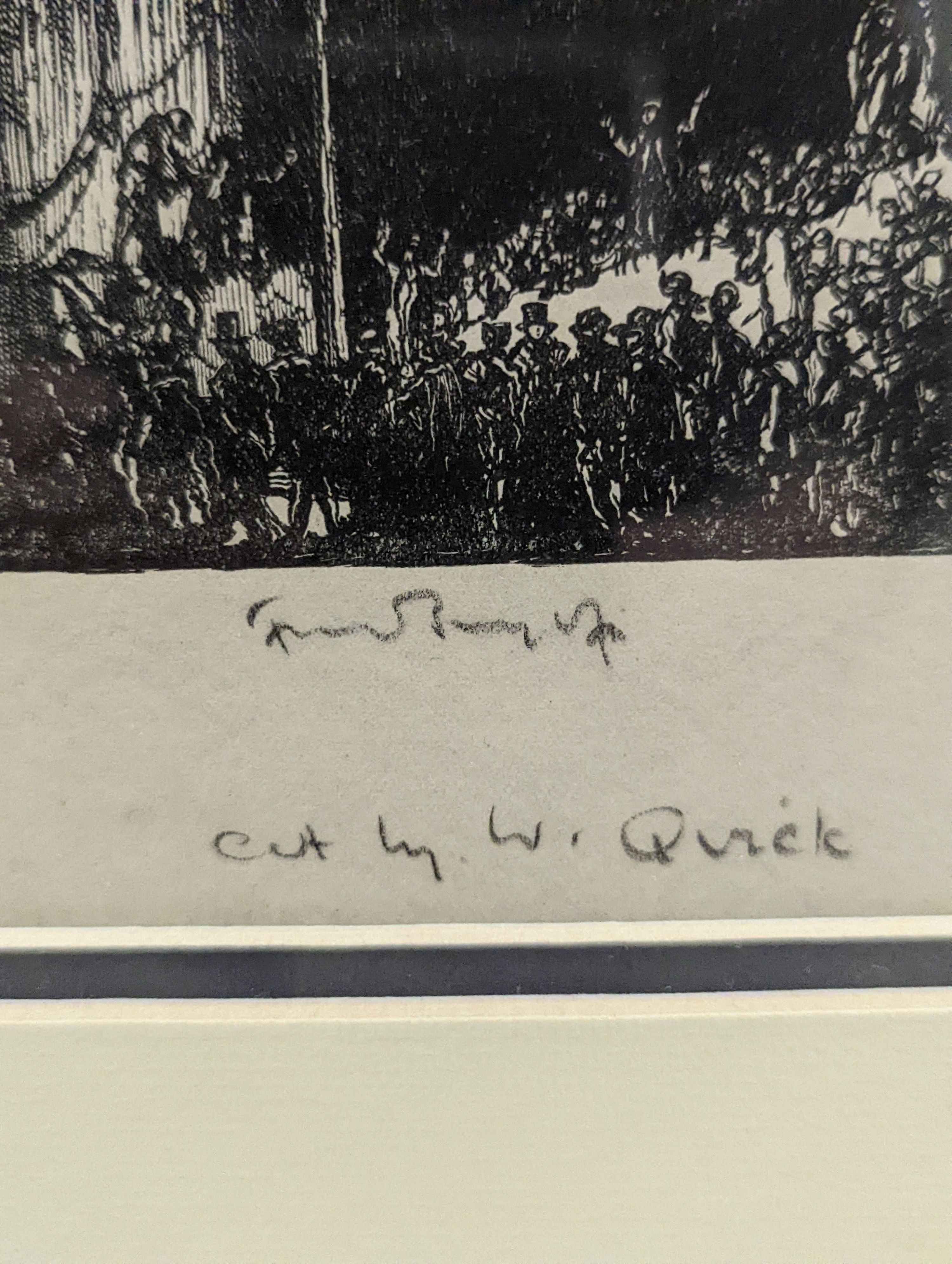 Frank William Brangwyn (1867-1956), two monochrome prints, 14 x 12.5cm, 9 x 12.5cm